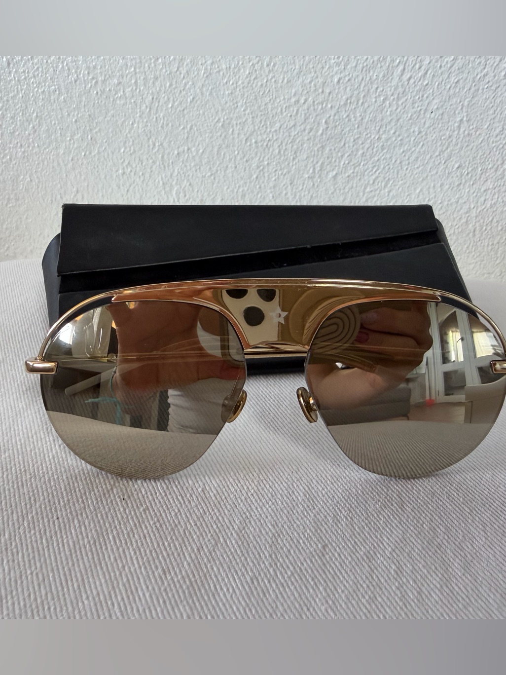 Dior Gold Mirrored Aviator Sunglasses